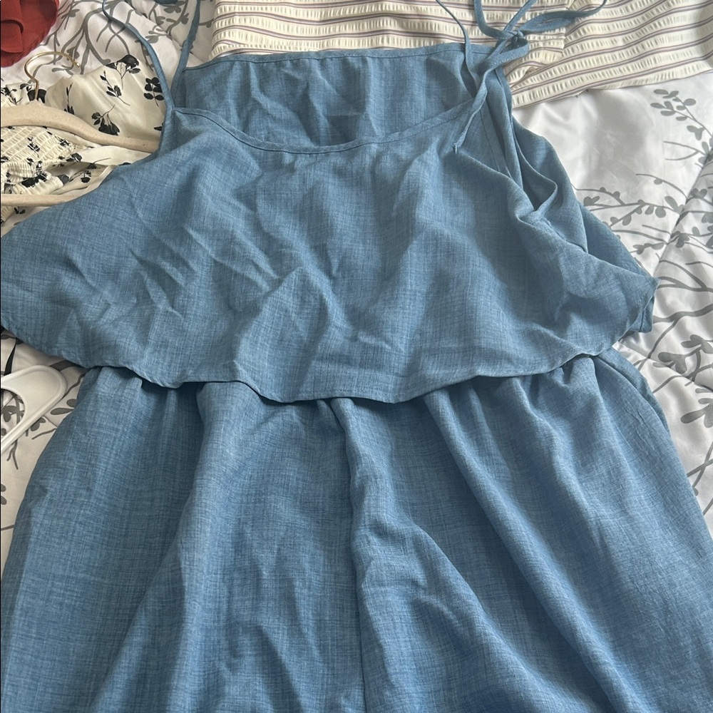 Blue Sleeveless jumpsuit